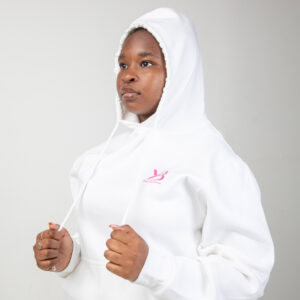 Stylish ladies' white hoodie