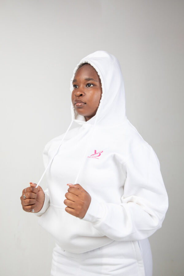 Stylish ladies' white hoodie